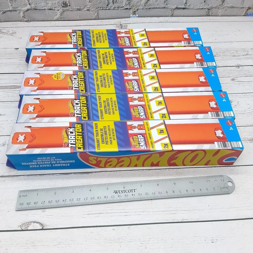 Hot Wheels Track Creator Straight Track Pack (3 Straight + 2 Adapters) Lot Of 5
